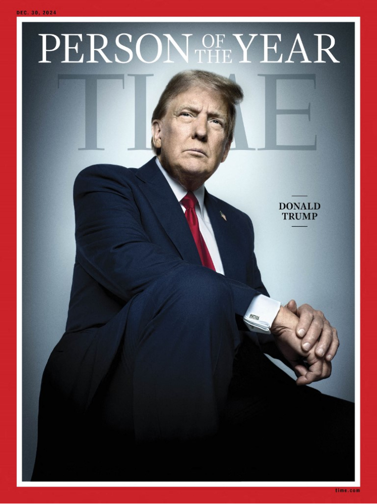 La couverture du magazine Time du 12 décembre 2024. ( TIME / TIME Person of the Year / PLATON FOR TIME )