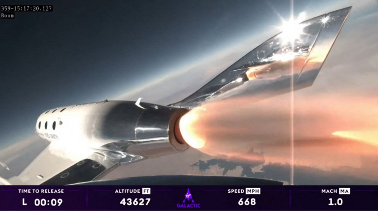 Virgin Galactic a lancé son premier vol de tourisme spatial en août 2023 (illustration) ( Virgin Galactic / - )