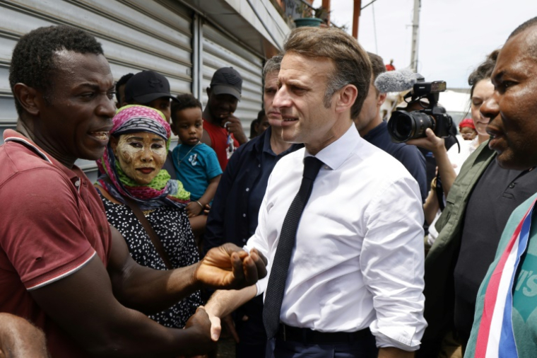 Emmanuel Macron à Tsingoni, à Mayotte, le 20 décembre 2024 ( POOL / LUDOVIC MARIN )