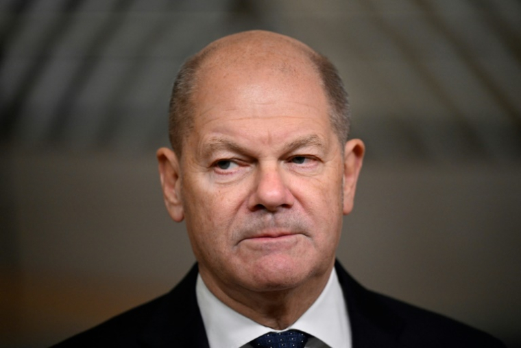 Le chancelier allemand Olaf Scholz, le 18 décembre 2024 à Bruxelles ( AFP / JOHN THYS )