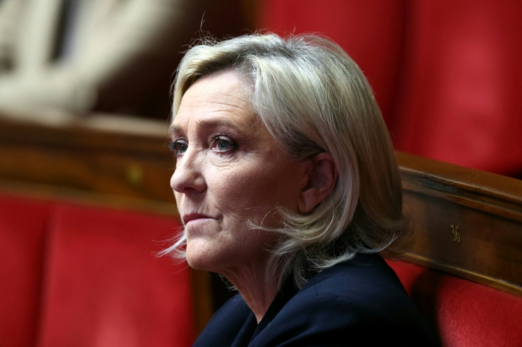 La cheffe des députés Rassemblement national Marine Le Pen le 2 décembre 2024 à l'Assemblée nationale à Paris ( AFP / Alain JOCARD )