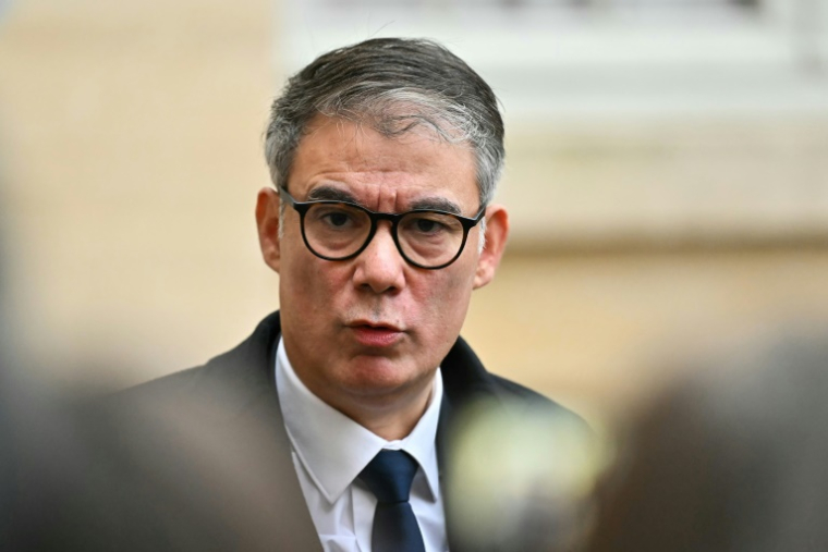 Le premier secrétaire du PS Olivier Faure à Matignon, le 16 décembre 2024 ( AFP / LOU BENOIST )