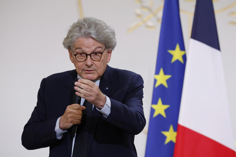 Thierry Breton, à Paris, le 21 mai 2024 ( POOL / YOAN VALAT )