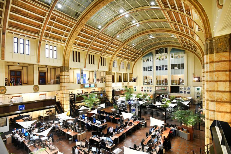 Aperçu de l'intérieur de la bourse d'Amsterdam