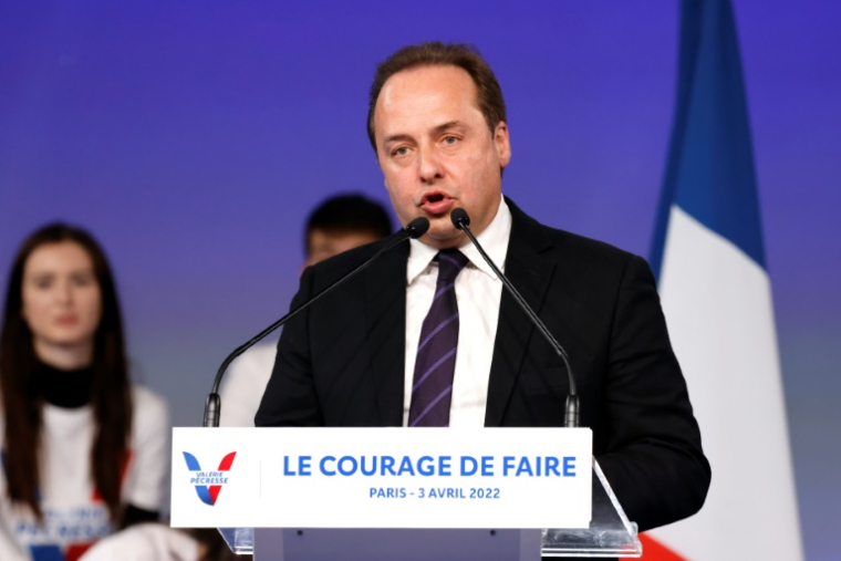 Jean-Christophe Lagarde au parc des expositions de la Porte de Versailles, à Paris, le 3 avril 2022 ( AFP / Ludovic MARIN )