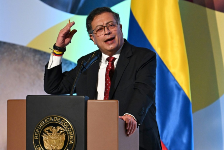 Le président colombien Gustavo Petro, à l'inauguration d'une conférence ministérielle sur la fin des violences faites aux enfants, à Bogota le 7 novembre 2024 ( AFP / Raul ARBOLEDA )