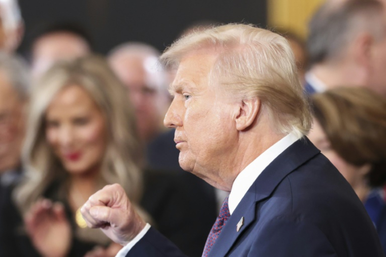 Donald Trump lors de son discours d'investiture au Capitole de Washington, le 20 janvier 2025 ( POOL / Kevin Lamarque )