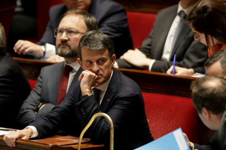 Le ministre des Outre-mer Manuel Valls lors d'une séance de questions au gouvernement à l'Assemblée, le 15 janvier 2025 ( AFP / Thibaud MORITZ )